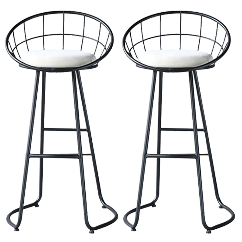 Glam Metal Bar and Counter Stool Low Back Stool with Gold Sled Base