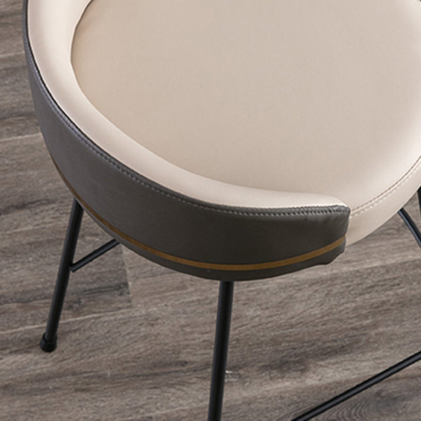 Contemporary Bar and Counter Stool Low Back Stool with 4 Legs in Black