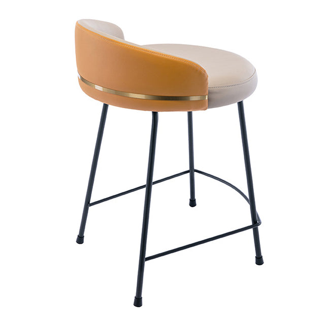 Contemporary Bar and Counter Stool Low Back Stool with 4 Legs in Black