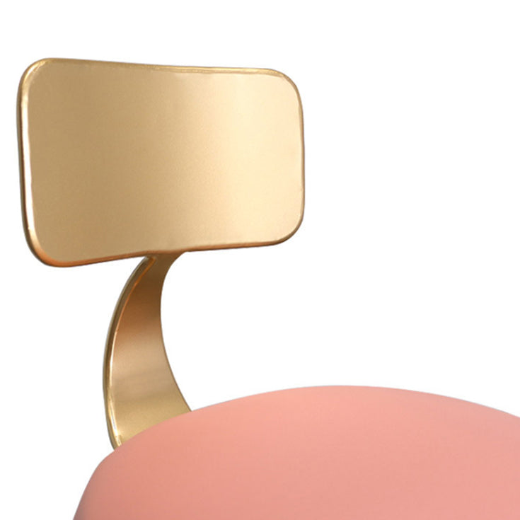 Glam Metal Bar and Counter Stool Low Back Stool with 4 Gold Legs