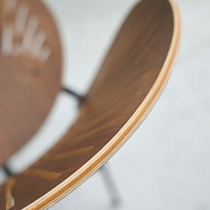 Contemporary Wood Bar and Counter Stool Low Back Stool with 4 Legs