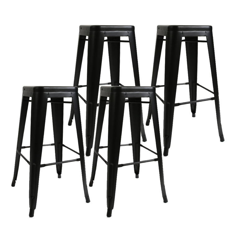 Industrial Bar and Counter Stool Metal Square Stool with 4 Legs