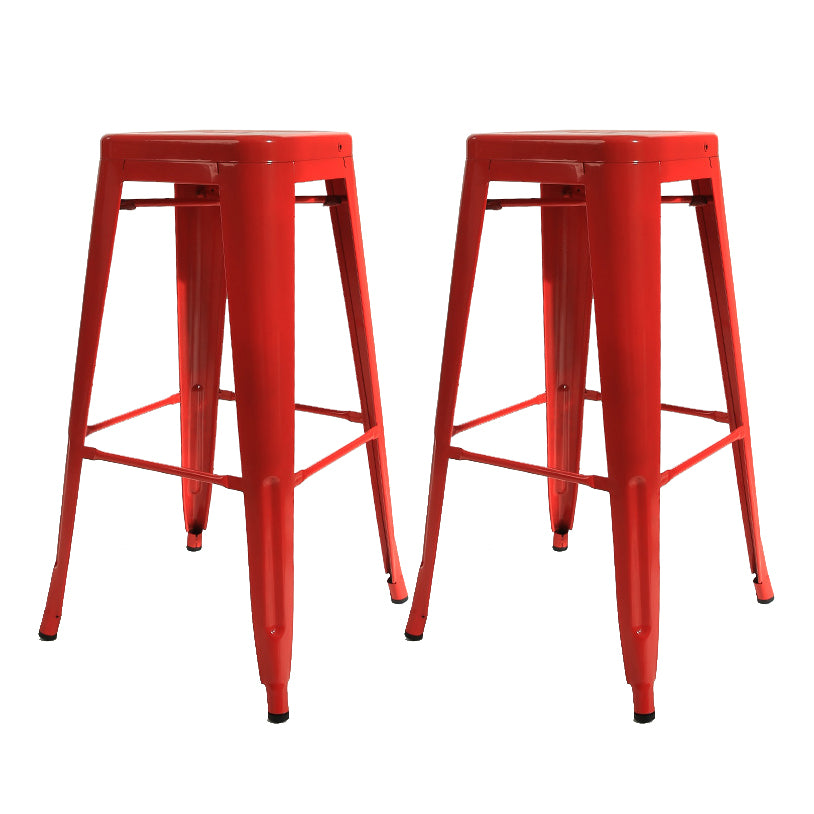 Industrial Bar and Counter Stool Metal Square Stool with 4 Legs