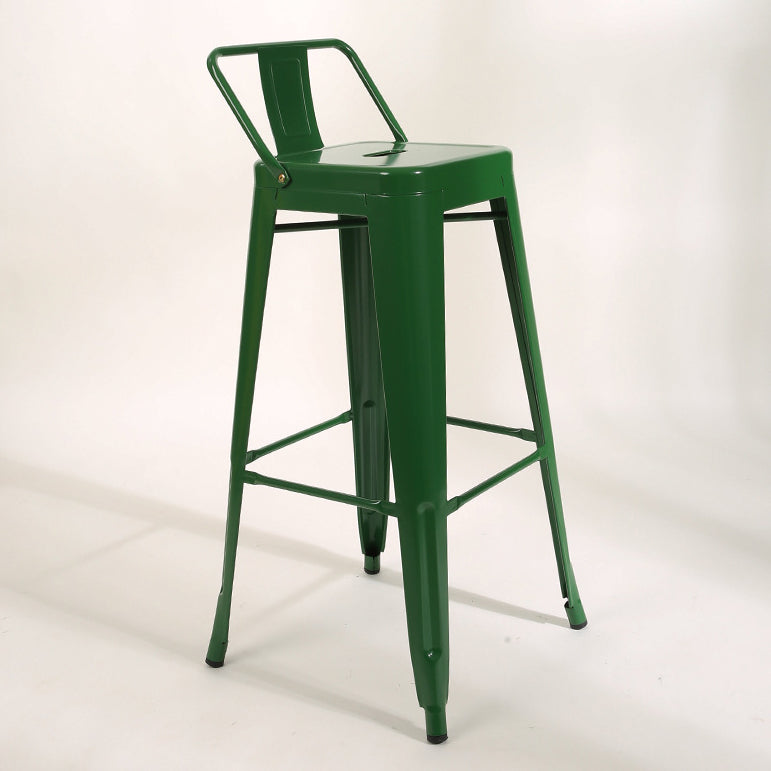 Industrial Bar and Counter Stool Metal Square Stool with 4 Legs