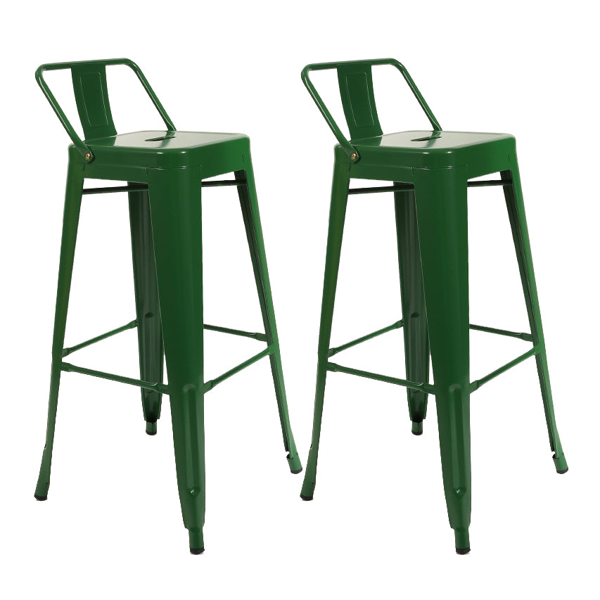 Industrial Bar and Counter Stool Metal Square Stool with 4 Legs
