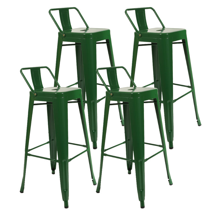 Industrial Bar and Counter Stool Metal Square Stool with 4 Legs