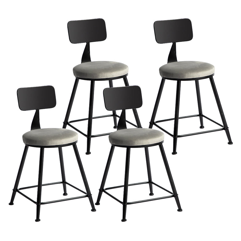 Industrial Bar and Counter Stool Metal Stool with Black Base