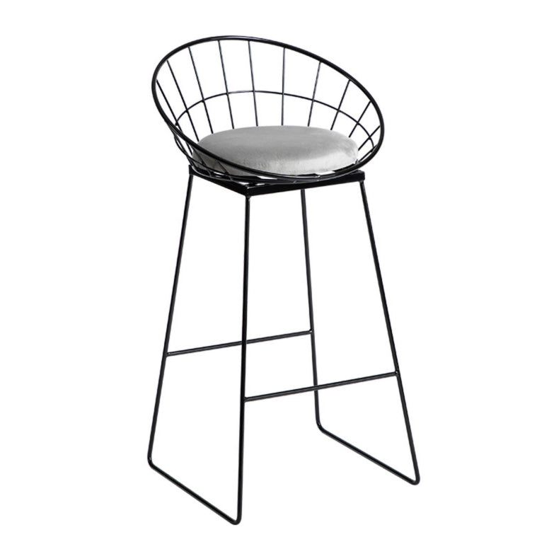 Industrial Bar and Counter Stool Metal Stool with Black Base