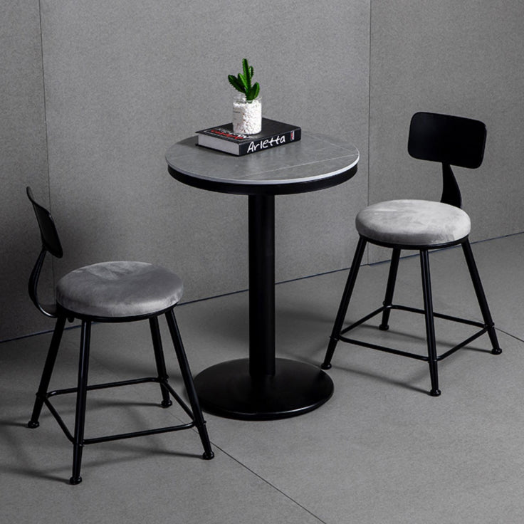 Industrial Bar and Counter Stool Metal Stool with Black Base