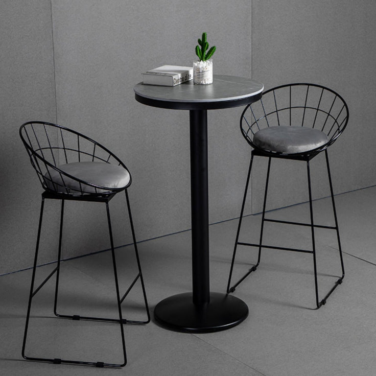Industrial Bar and Counter Stool Metal Stool with Black Base