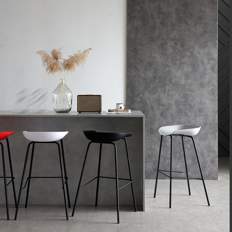 Industrial Metal Kitchen Dining Room Armless Stool Low Back Bar Stool