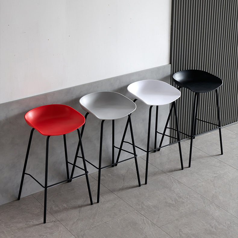 Industrial Metal Kitchen Dining Room Armless Stool Low Back Bar Stool