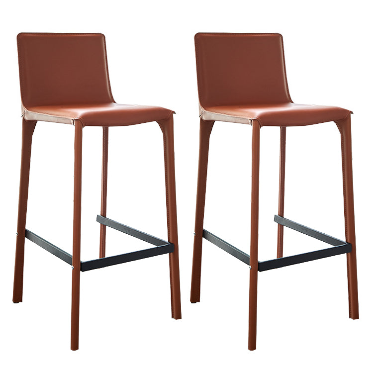 Contemporary Bar and Counter Stool Low Back Stool with 4 Legs
