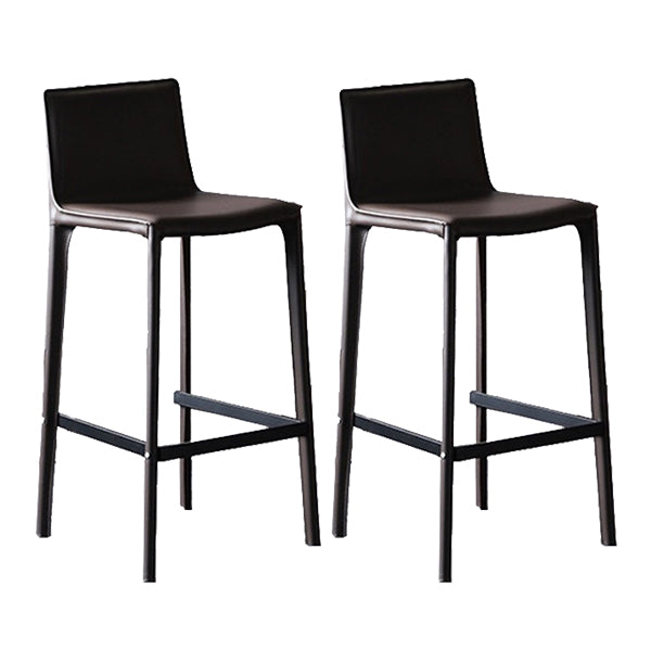 Contemporary Bar and Counter Stool Low Back Stool with 4 Legs