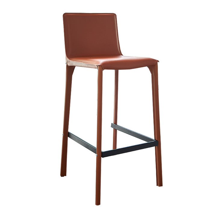 Contemporary Bar and Counter Stool Low Back Stool with 4 Legs