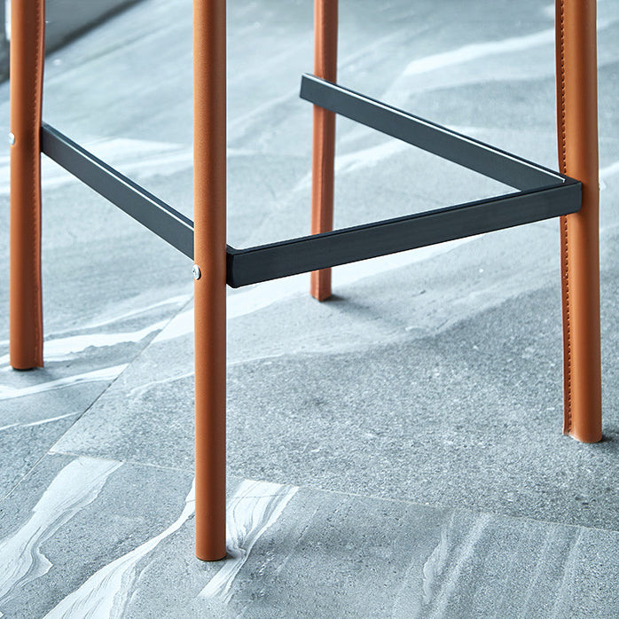 Contemporary Bar and Counter Stool Low Back Stool with 4 Legs