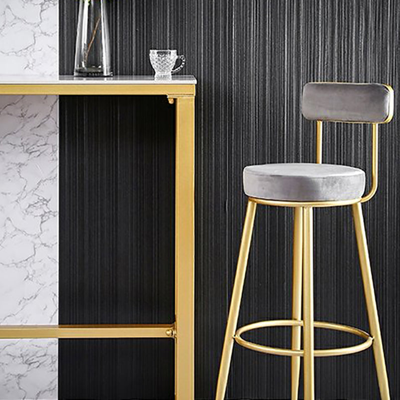 Scandinavian Upholstered Bar Stools Luxury Counter Stools with Metal Legs