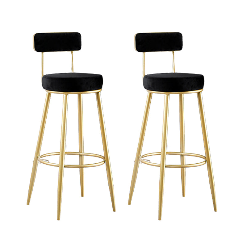 Scandinavian Upholstered Bar Stools Luxury Counter Stools with Metal Legs