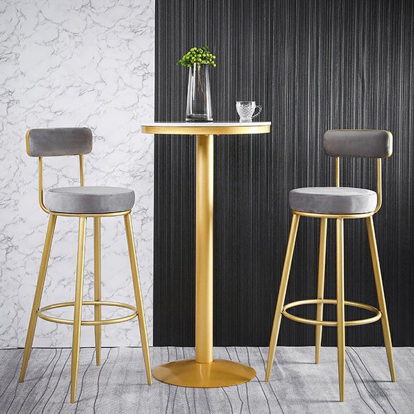 Scandinavian Upholstered Bar Stools Luxury Counter Stools with Metal Legs