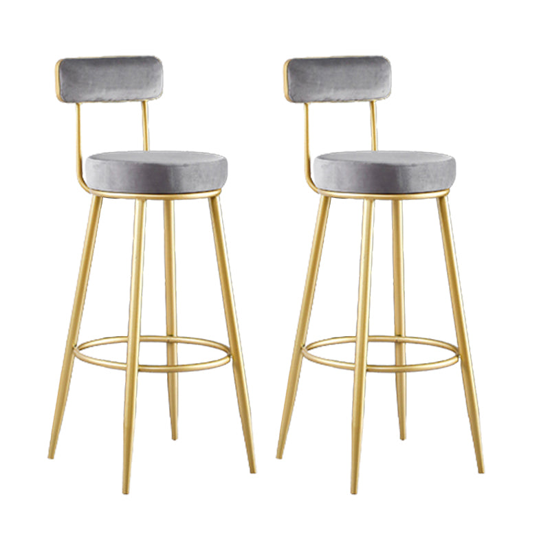 Scandinavian Upholstered Bar Stools Luxury Counter Stools with Metal Legs