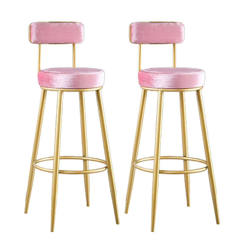 Scandinavian Upholstered Bar Stools Luxury Counter Stools with Metal Legs