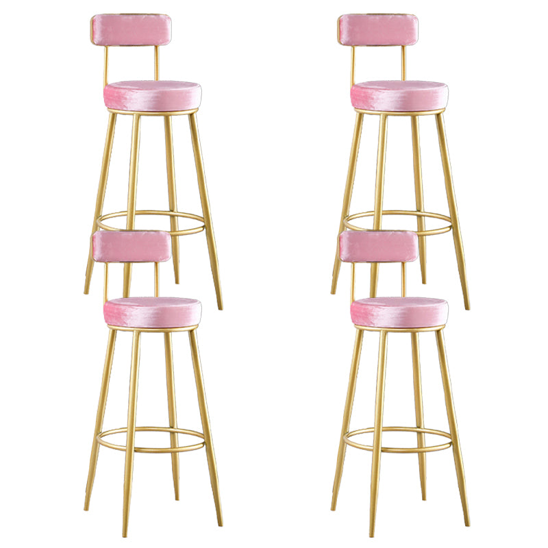 Scandinavian Upholstered Bar Stools Luxury Counter Stools with Metal Legs