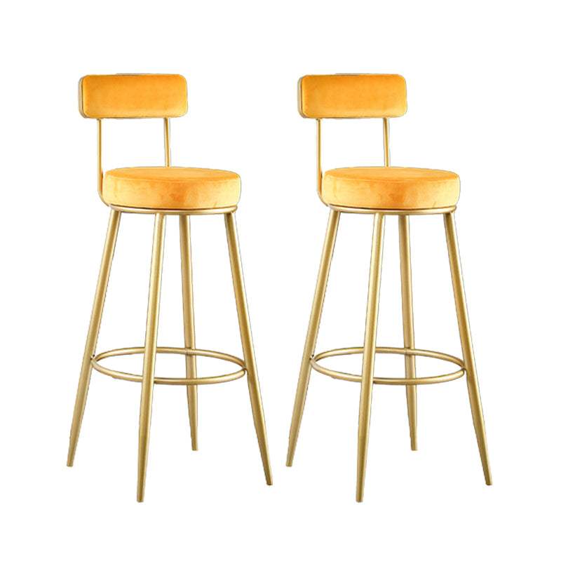 Scandinavian Upholstered Bar Stools Luxury Counter Stools with Metal Legs