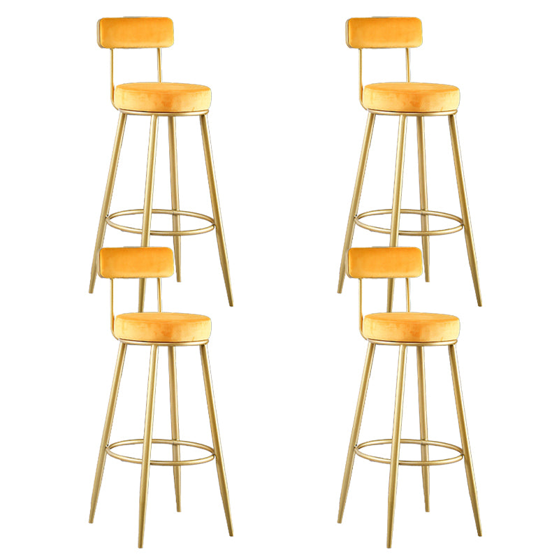 Scandinavian Upholstered Bar Stools Luxury Counter Stools with Metal Legs