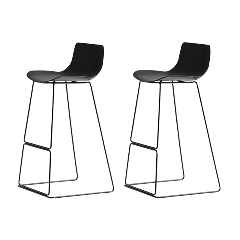 Modern Style Plastic Armless Stools Low Back Counter Stools with Metal Base