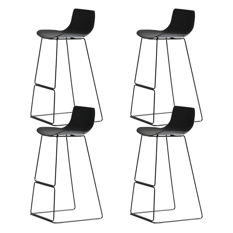 Modern Style Plastic Armless Stools Low Back Counter Stools with Metal Base