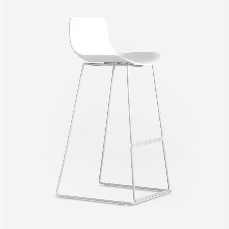 Modern Style Plastic Armless Stools Low Back Counter Stools with Metal Base