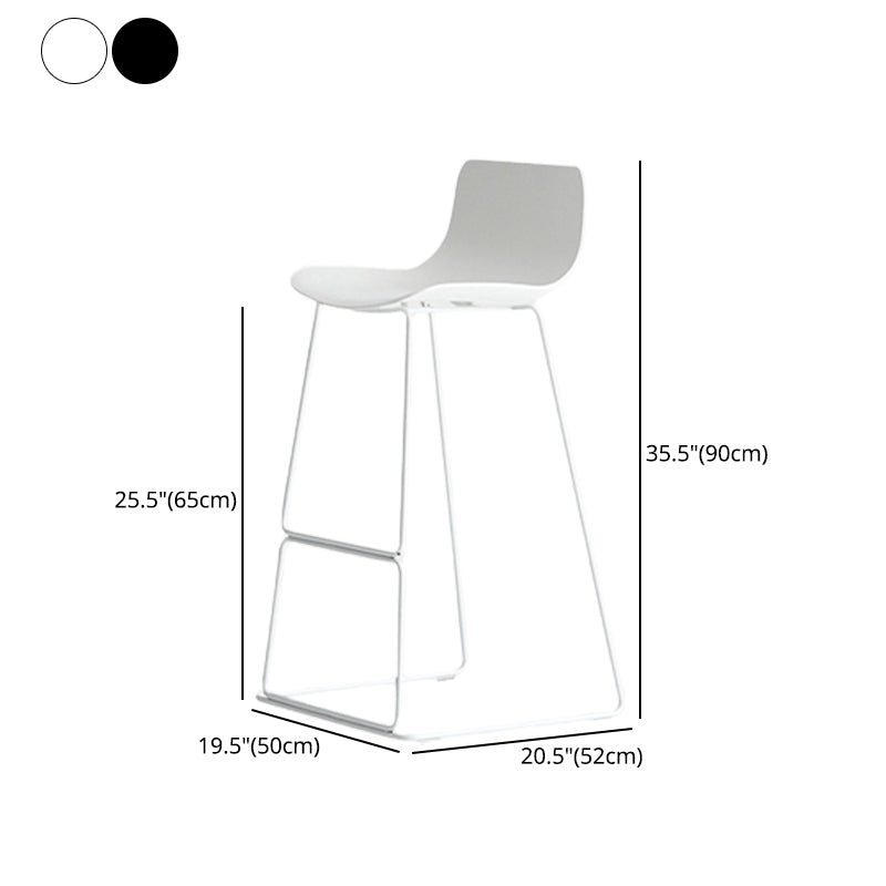 Modern Style Plastic Armless Stools Low Back Counter Stools with Metal Base