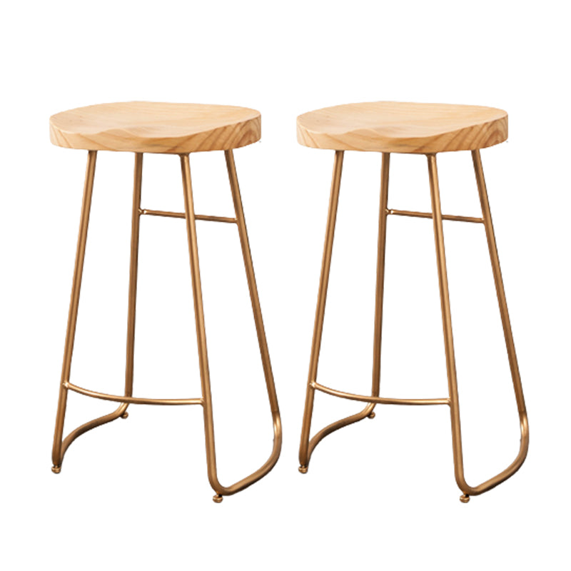 Contemporary Rectangle Bar and Counter Stool Wood Stool with Sled Base