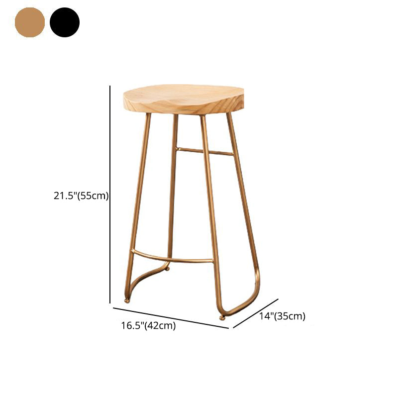 Contemporary Rectangle Bar and Counter Stool Wood Stool with Sled Base