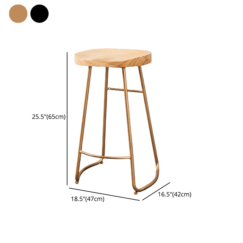Contemporary Rectangle Bar and Counter Stool Wood Stool with Sled Base