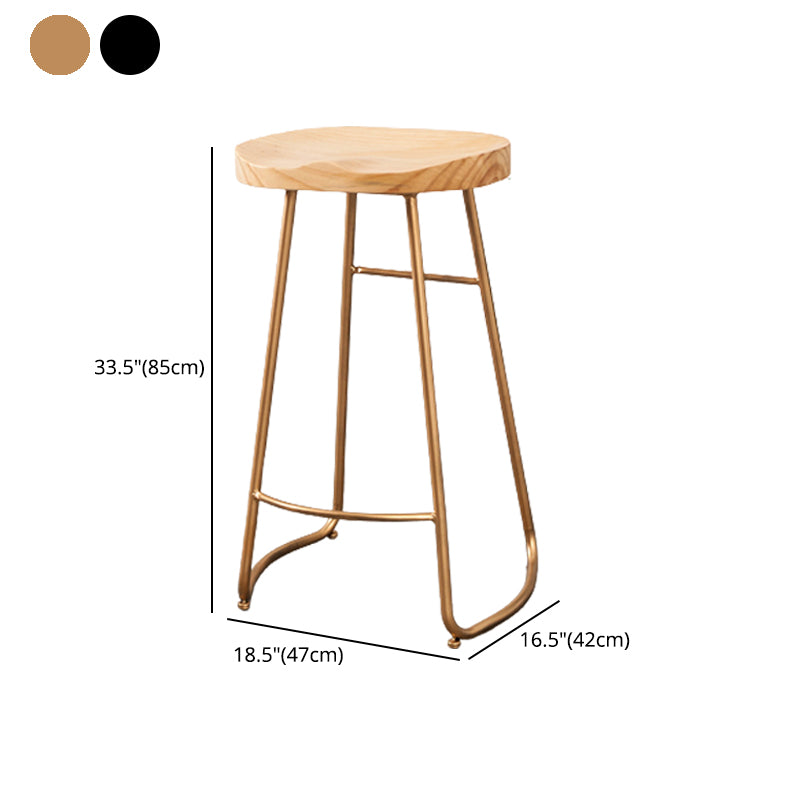 Contemporary Rectangle Bar and Counter Stool Wood Stool with Sled Base