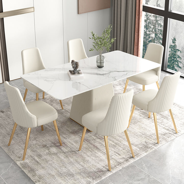 Nordic Sintered Stone Top Dining Set Rectangle 1/2/5/7 Pieces Dining Table with Chairs