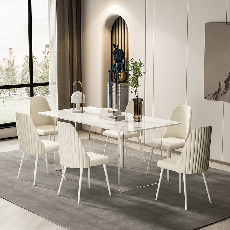 Designer Style Sintered Stone Dining Set Rectangle 1/5/7 Pieces Dining Table with Chairs