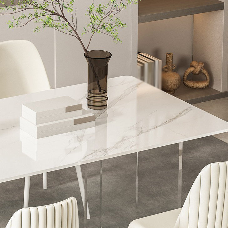 Designer Style Sintered Stone Dining Set Rectangle 1/5/7 Pieces Dining Table with Chairs