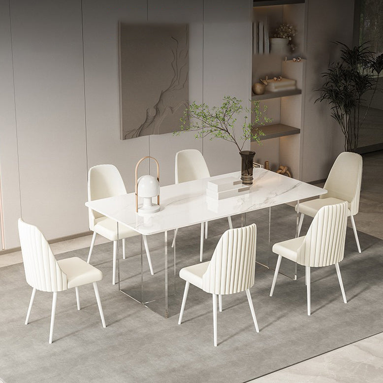 Designer Style Sintered Stone Dining Set Rectangle 1/5/7 Pieces Dining Table with Chairs