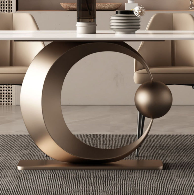Luxury Sintered Stone Top Dining Set 1/4/5/7 Pieces Rectangle Dining Table with Chairs