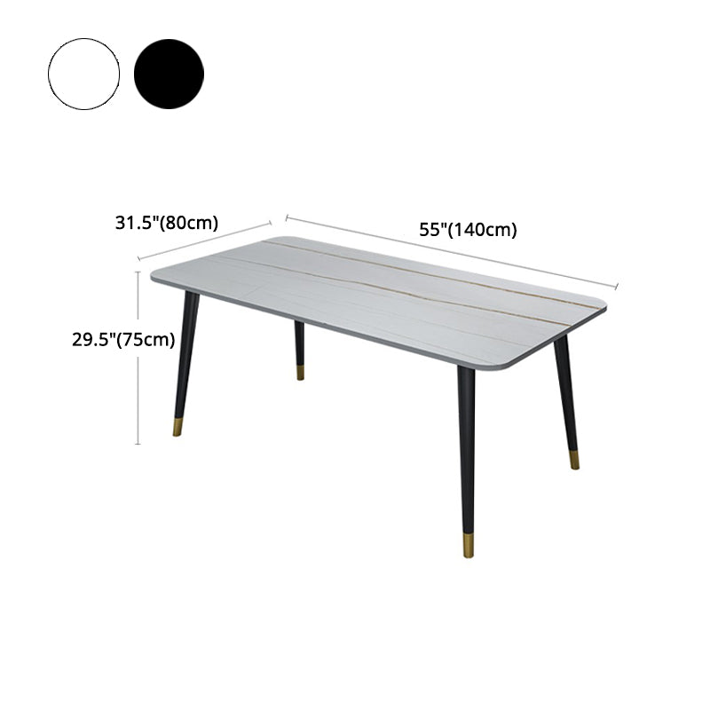 Designer Style Sintered Stone Dining Set 1/2/5/7 Pieces Rectangle Dining Table with Chairs