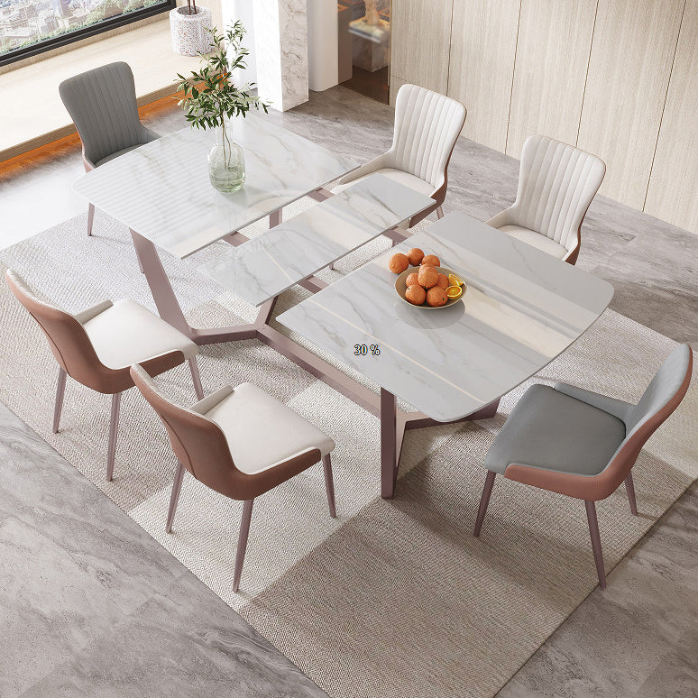 Nordic Sintered Stone Dining Set Rectangle 1/2/5/6/7 Pieces Dining Table with Chairs