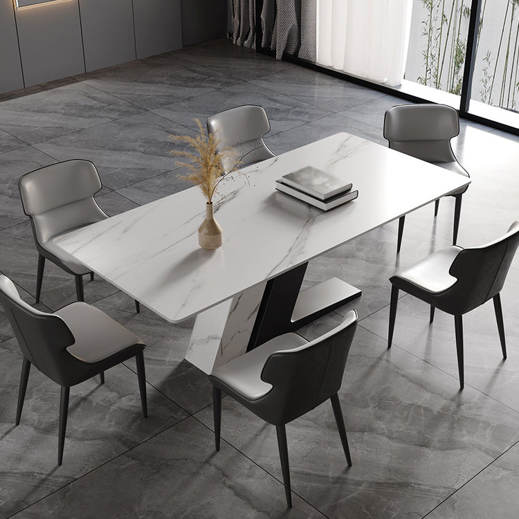 Modern Sintered Stone Top Dining Set Rectangle 1/4/5/7 Pieces Dining Table with Chairs
