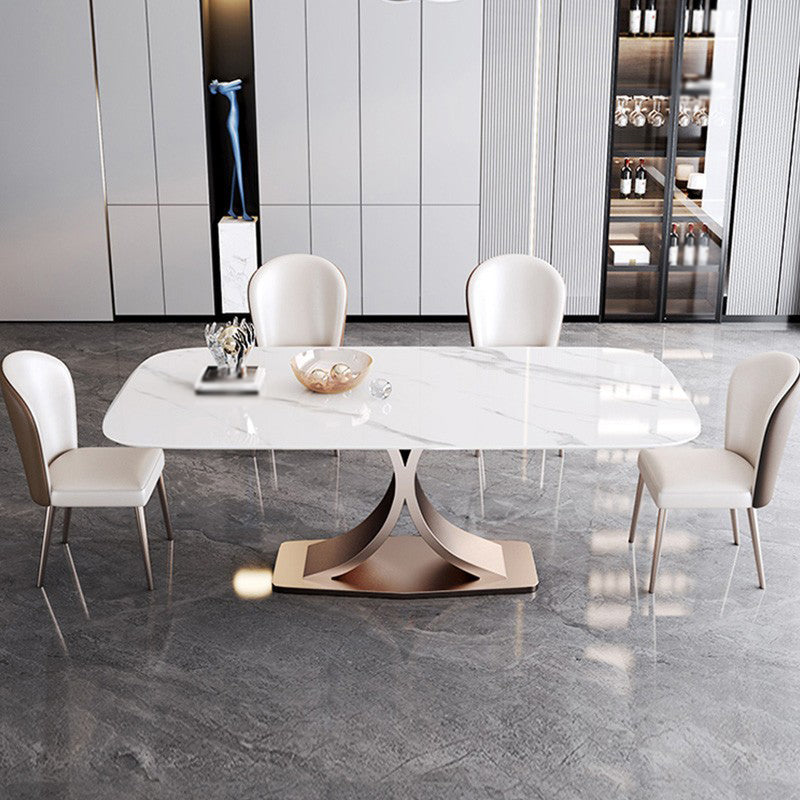 Luxury Sintered Stone Top Dining Set Rectangle 1/4/5/6 Pieces Dining Table with Chairs