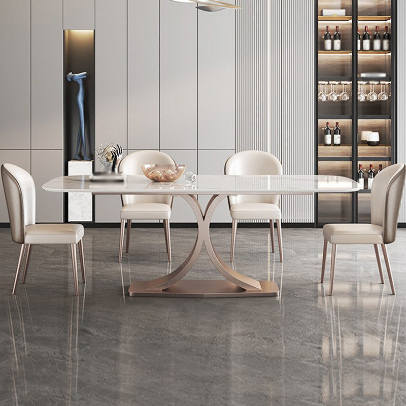 Luxury Sintered Stone Top Dining Set Rectangle 1/4/5/6 Pieces Dining Table with Chairs