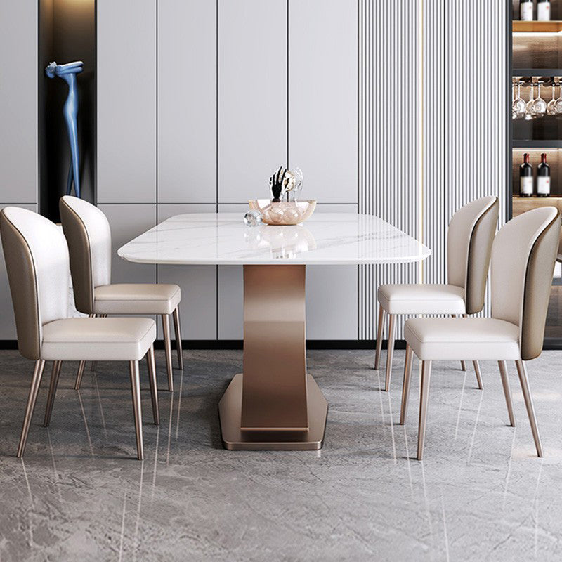 Luxury Sintered Stone Top Dining Set Rectangle 1/4/5/6 Pieces Dining Table with Chairs