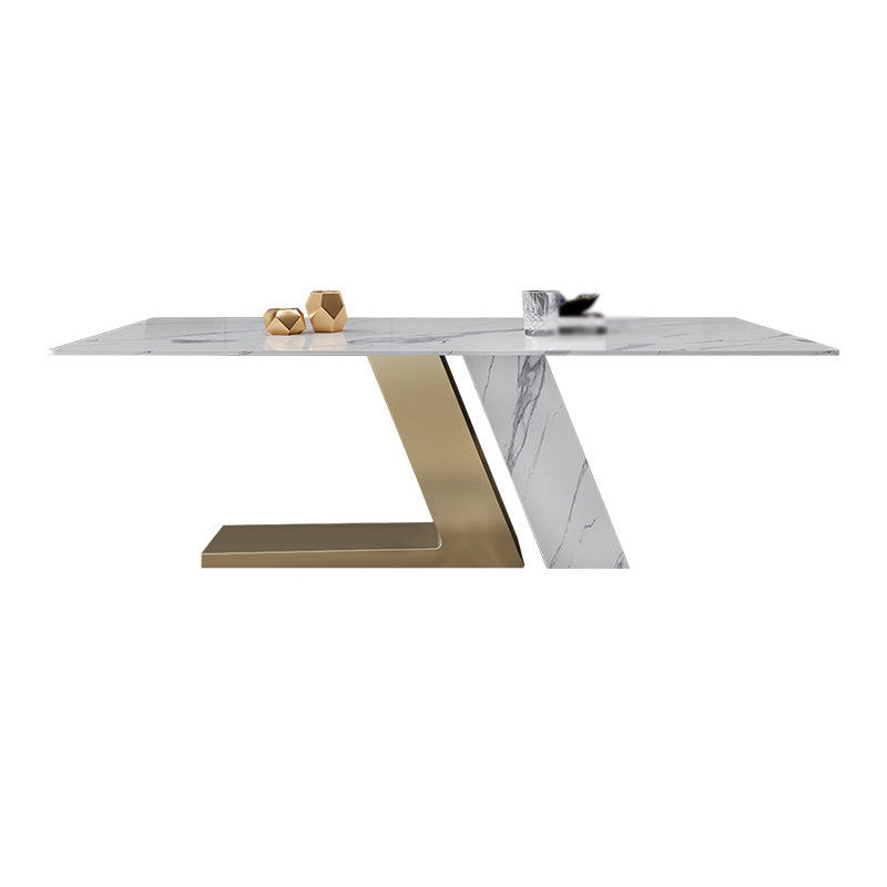 Nordic Sintered Stone Top Dining Set Rectangle 1/3/4/5/6/7 Pieces Dining Table with Chairs
