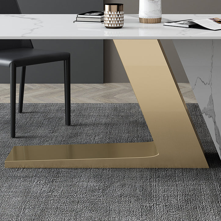 Nordic Sintered Stone Top Dining Set Rectangle 1/3/4/5/6/7 Pieces Dining Table with Chairs