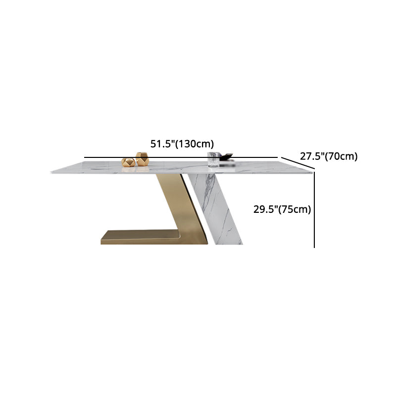 Nordic Sintered Stone Top Dining Set Rectangle 1/3/4/5/6/7 Pieces Dining Table with Chairs